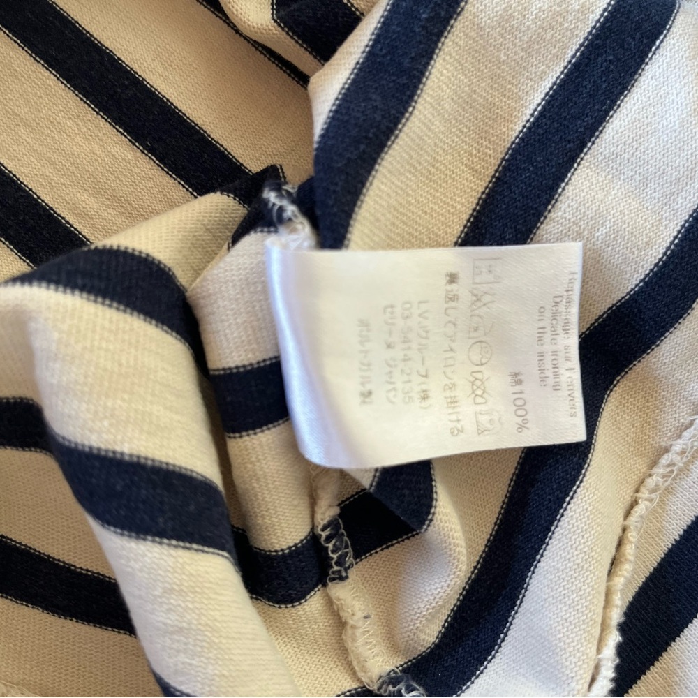 Celine Multi Blue & White Striped Long Sleeve Crew Neck Cotton Top Sz S. - Picture 6 of 9